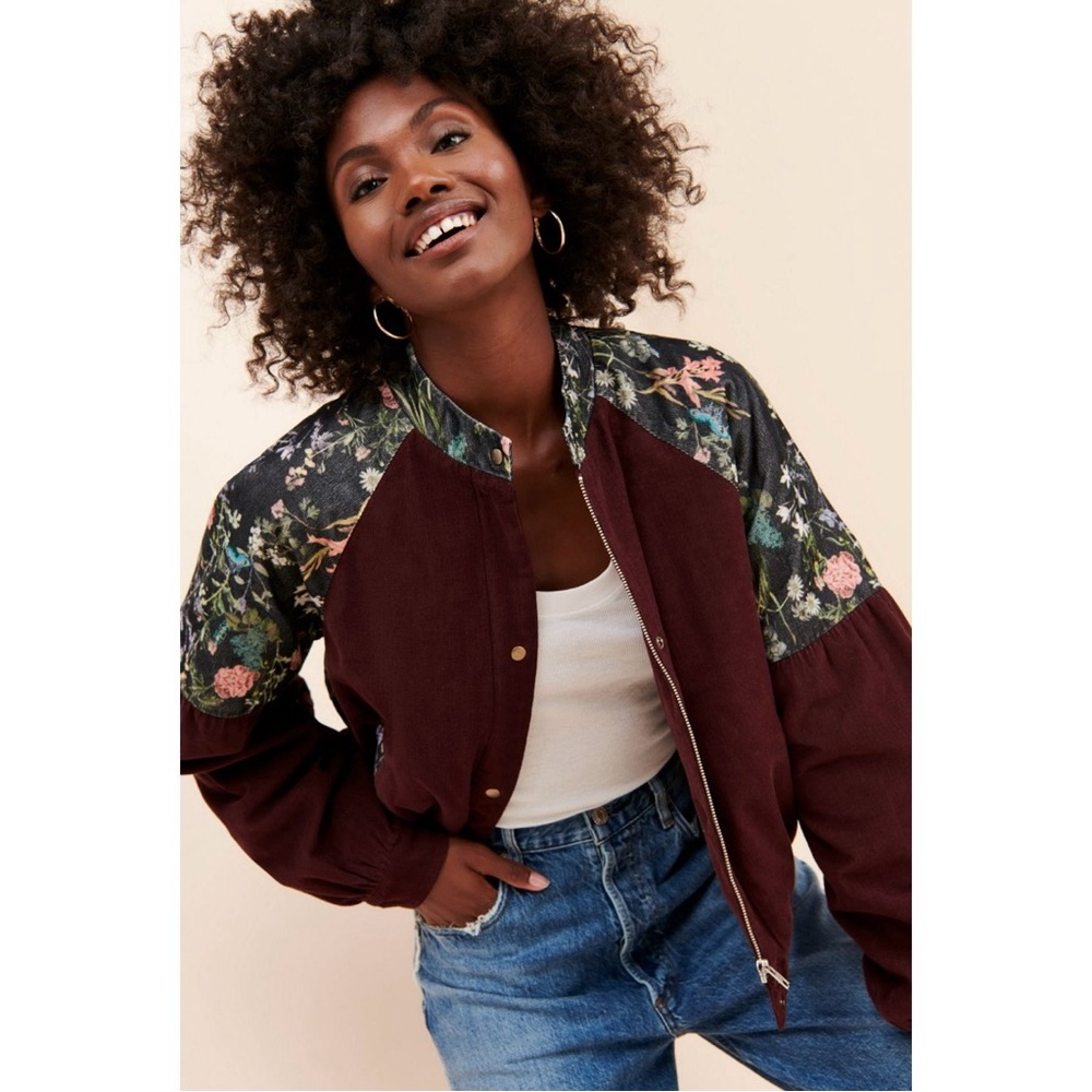 ANTHROPOLOGIE Patchwork Bomber Jacket - image 2